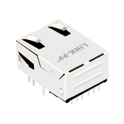 1840428-5 GIGABIT RJ45 लो प्रोफाइल मैग्नेटिक्स जैक 1000BASE-T टैब डाउन GO/G LED