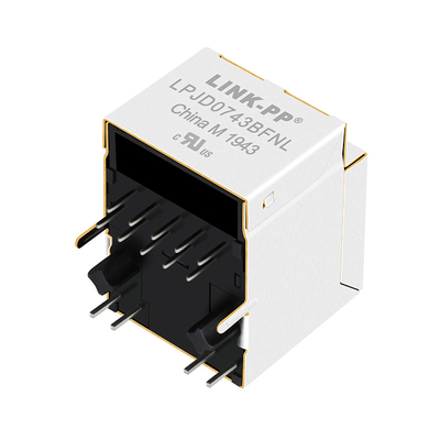 मैग्नेटिक्स LPJD0743BFNL के साथ HFJV1-1G41-L11RL 1000 बेस-टी RJ45 वर्टिकल जैक