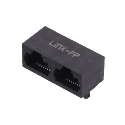 दोहरी पोर्ट अशिक्षित 8p8c 1x2 RJ45 जैक कनेक्टर E5J88-00AJG2- एल