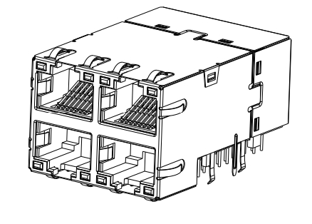 RJ45 2X2 2250741-1 Right Angle Right Angle Support 100W  4PPoE