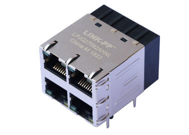 4 पोर्ट गीगाबिट POE RJ45 कनेक्टर मजक 1000Base-T LED LPJG27082AHNL के साथ