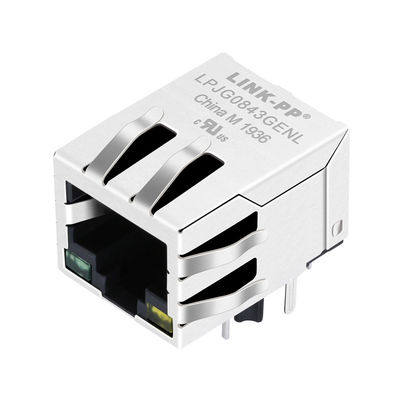 HFJ11-1G41E-L12RL 1x1 टैब-डाउन गीगाबिट शॉर्ट बॉडी RJ45 कनेक्टर