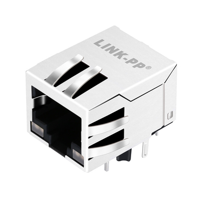 G15-111T-038E 10G बेस-टी टैब डाउन 1 पोर्ट शील्डेड ईथरनेट RJ45 कनेक्टर एलईडी के साथ