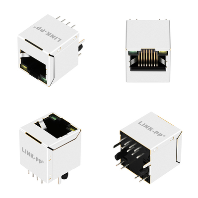 10G बेस-टी 1X1 पोर्ट वर्टिकल Rj45 मैग्नेटिक जैक V8BR-1AX1-JK