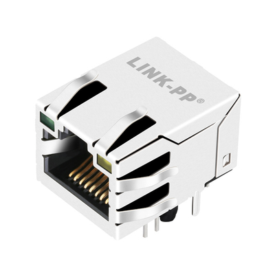 10/100 BASE-T सिंगल पोर्ट RJ45 महिला कनेक्टर SI-80055-F टैब ग्रीन / येलो एलईडी के साथ