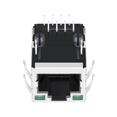 SI-80025-F 10/100 BASE-T 1x1 पोर्ट Rj45 नेटवर्क जैक टैब अप ग्रीन / ग्रीन एलईडी के साथ परिरक्षित