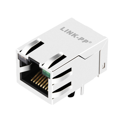 JXT7-1139NL 10G बेस-टी टैब अप 1 पोर्ट Rj45 जैक कनेक्टर YG/G LED के साथ परिरक्षित समकोण