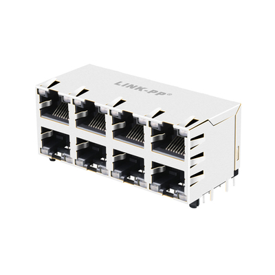 JX20-0206NL 10/100 बेस-टी 2x4 पोर्ट Rj45 मल्टी पोर्ट जैक बिना एलईडी के परिरक्षित