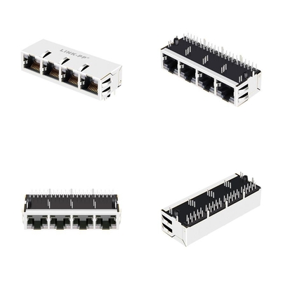 10G बेस-टी 1x4 पोर्ट टैब यूपी होल मैग्नेटिक RJ45 जैक JT6-1473NL . के माध्यम से
