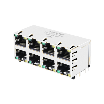 RJSAE-5384-04 इंटीग्रेटेड मैग्नेटिक्स के बिना संगत LPJE108XAHNL 2X4 पोर्ट RJ45 जैक