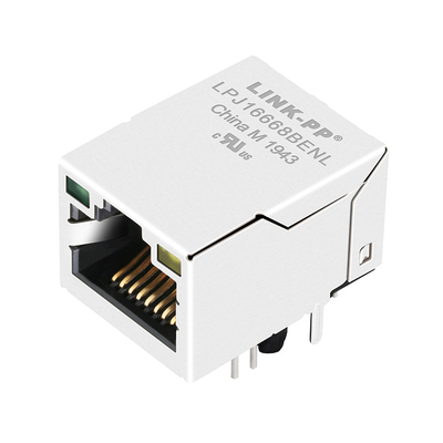ARJM11D7-104-AB-EW2 Tab UP PoE+ RJ45 चुंबकीय कनेक्टर 10/100 बेस-टी ग्रीन / येलो एलईडी 1 पोर्ट