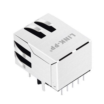 L836-121T-KD 2.5G बेस-टी टैब डाउन लो प्रोफाइल Rj45 मैगजैक महिला कनेक्टर Gy / G LED के साथ
