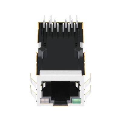 0826-1L1T-57-F 10/100BASE-T POE सिंगल पोर्ट RJ45 MagJack Tab Up with G/GY LED