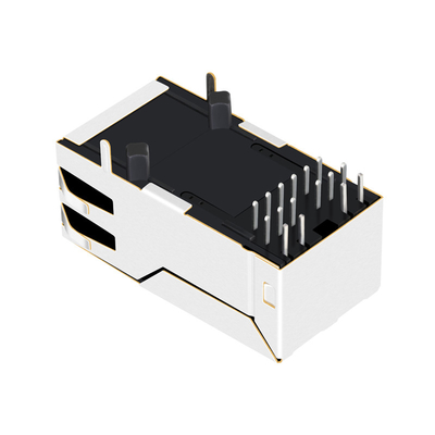 1840728-5 1X1 पोर्ट 1000BASE-T 1G41 RJ45 मैगजैक 12PIN टैब अप YG/G LED