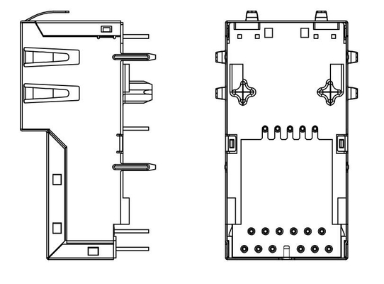J1V-U7000NL 10GBASE-T 1X1 पोर्ट वर्टिकल RJ45 कनेक्टर 4PAIR POE 60W टॉप एंट्री