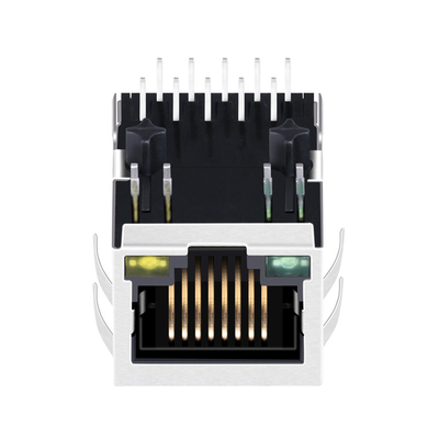 JXD0-9015NL 1000 BASE-TX टैब डाउन ग्रीन/येलो लेड 10PIN RJ45 मैगजैक साइड एंट्री