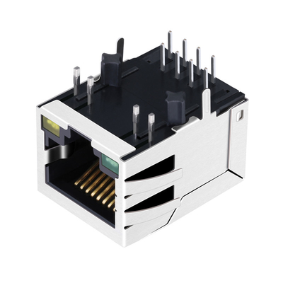 ARJM11A3-009-AB-ER2 100 BASE-T सिंगल पोर्ट RJ45 मैग्नेटिक्स जैक टैब डाउन विथ G/Y LED